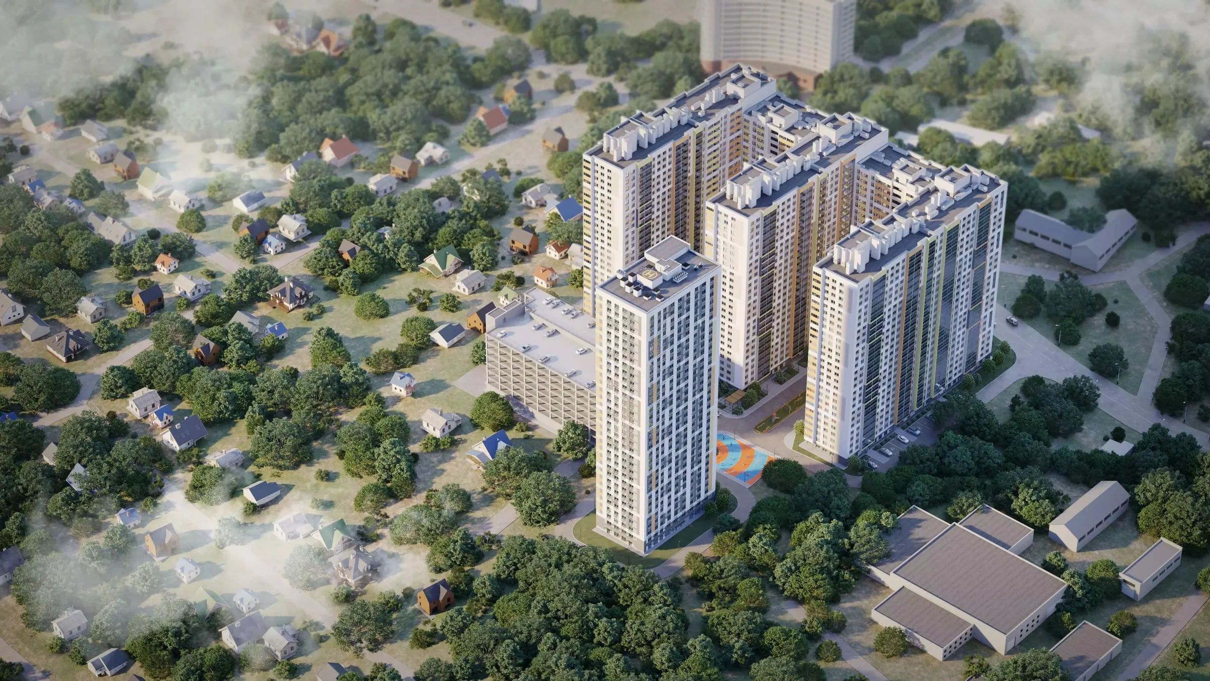 Квартал с высоты со стороны улицы